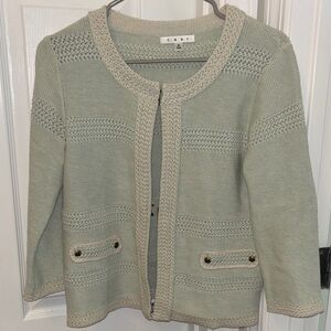 Cabi Women's Lightweight Knit Open-Front Cardigan Sweater in Sage